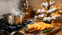 Maak je huis natuurlijk kerstig met een sudderpot van sinaasappel, kaneel en rozemarijn