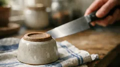 Zo maak je een bot keukenmes snel scherper met een keramische mok