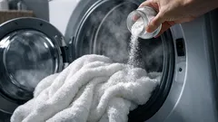 Grauwe witte handdoeken weer stralend wit met 4 eetlepels baksoda