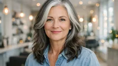 Grijs haar laten stralen met de money piece: dé face-framing trend voor de feestdagen